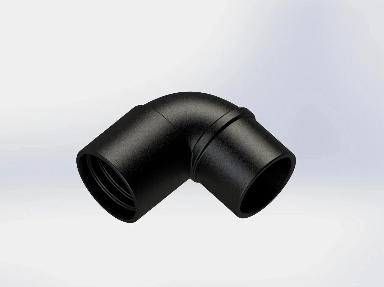 KS0164-HM（90° elbow with internal thread, joint mouth ID38.8/OD45.7, equipped with hose ID38/OD43）